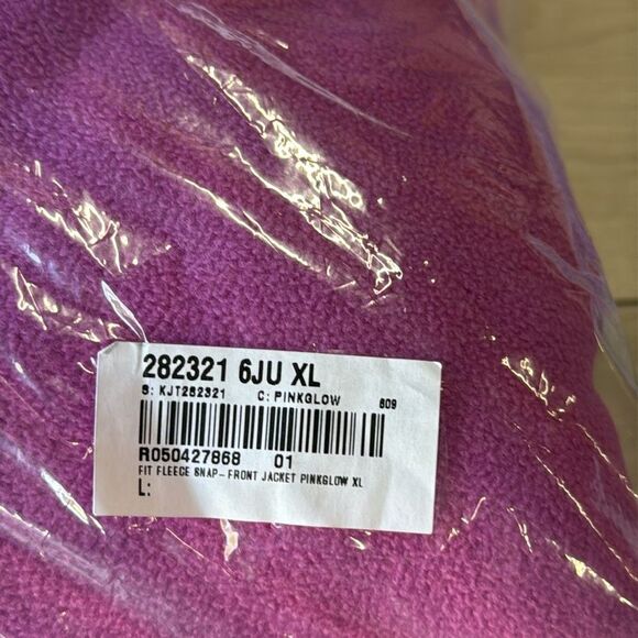 J. Jill Fit Fleece Snap Deep Pile Lined Button Jacket Pink Glow XL NWT in packag - Picture 5 of 5